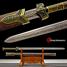 41'' Chinese Han Dynasty Jian Carbon Steel Dragon Double Edge Straight Sword 汉剑 picture