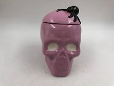 Ceramic 8.5in Purple Skull with Spider Cookie Jar CC02B51013 picture