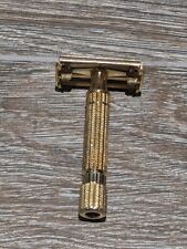 Vintage Gillette Aristocrat Gold Plated Double Edge Safety Razor CLEAN   picture