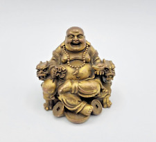Maitreya Statue 3 in High Heavy Durable Brass Fat Laughing Buddha Statue Gift picture