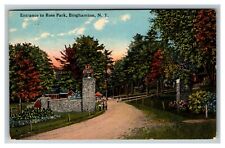 View Entrance to Ross Park, Binghamton NY c1915 Vintage Postcard picture