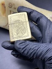 Lady Sugar skull  brushed brass Zippo Hand Engraved picture