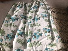 Vintage Shabby Floral 2 Panel Curtains Hand Made MCM. 80” Long Approx 40” Wide picture