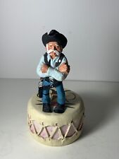 Vintage R. Langford SHERIFF on a Tribal Drum Music Box “ The Entertainer “ 7 in picture