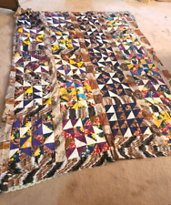 Vintage Handmade Quilt Top Pinwheel Americana Hand Stitched picture