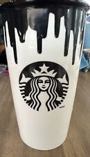 Starbucks Coffee 2014 Band of Outsiders Black Paint Drip Tumbler Mug Cup 12 oz picture