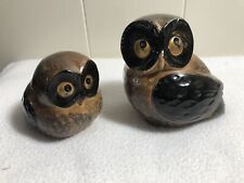 Vintage OMC Otigari Ceramic OWL Pair JAPAN 4
