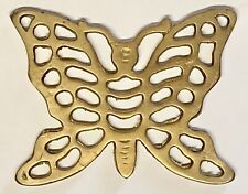 Vintage Solid Brass 3.5” Butterfly Footed Trivet Stand Kitchen / Outdoor Plant picture