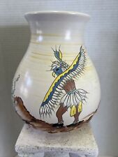 Vintage Hopi Eagle Dancer Native American Southwest Pottery Vase 9” picture