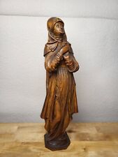 Antique French Carved Wood Monastery Nun Chapel Altar  Statue  Sculpture 14