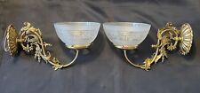 PAIR Vintage Victorian Rococo Gasolier Style Wall Sconce Sconces DRAGON SERPENT picture