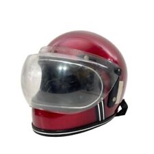 Vintage Grant Motorcycle Helmet Full Face Bubble Visor 1970s Red Size S/M picture