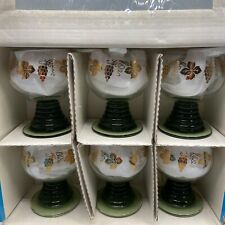 Romer Zwiesel Goblet Wine Glasses Beehive Green Stem Germany Lot Of 6 D1 picture