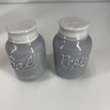 Farmhouse Vintage Salt And Pepper Shakers With Mason Logo picture
