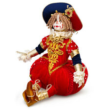 Large Red Sitting Clown Collectible Doll, Russian Handmade, 13.4-inch Barocco picture