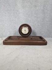 Walnut Clock Wood Hand Crafted Round Desk Clock picture