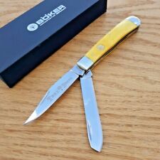 Boker Trapper Pocket Knife High Carbon Stainless Steel Blades Smooth Bone Handle picture