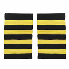 1 Pair Four Bar Airline Pilot Uniform Epaulets Captain Stripe Shoulder Board New picture