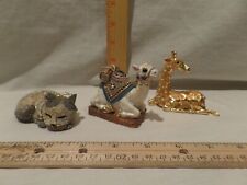 LOT OF 3 BEAUTIFUL BEJEWELED MAGNETIC METAL TRINKET BOXES picture