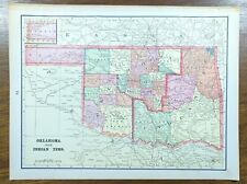 Vintage 1898 OKLAHOMA INDIAN TERRITORY Map 14