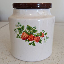 Vintage Strawberry The House of Webster Ceramic Canister/Cookie Jar with Lid picture