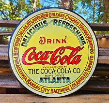 DRINK Coca Cola Metal Tin Round Sign Coke Home Wall Décor Bar Shop Garage picture