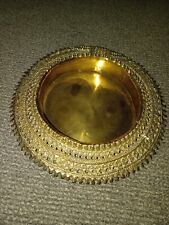 Vintage Unused Dhokra Damar Brass Ashtray Handcrafted Traditional Ankle Bracelet picture