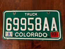 2003 Colorado Truck License Plate 69958AA Authentic Metal CO USA Rocky Mountain picture