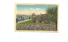 Vintage Postcard Along East Ocean Ave Long Beach CA    Linen picture