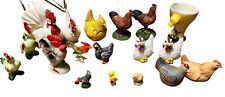 Vtg Lot Of 18 Chickens Hen Rooster Chicks Miniature Figurines Collectible Farm picture