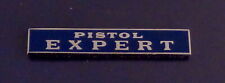 PISTOL EXPERT Silver on Blue Uniform Commendation Award Bar Pin picture