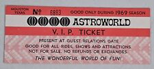 Rare Astroworld 1969 VIP Ticket Houston Amusement Park Roy Hofheinz Signature picture