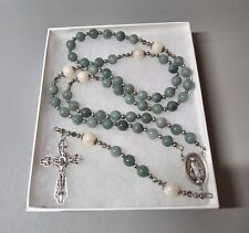 Large One Of A Kind Hand Crafted Rosary Made With Natural Burmese Jade And... picture