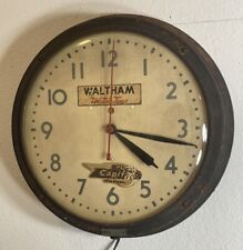 1940’s-50’s Telechrom Commercial 14” Wall Clock - Waltham PCA Capital Airlines picture