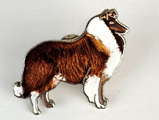 Collie Dog Pin Enamel Hat Tack Mafco Vintage picture