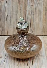 Vintage Glass Multi Tone Brown Swirl Perfume Bottle Art Glass with Dauber picture
