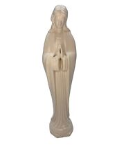 VINTAGE Ceramic Blessed Virgin Mary PRAYING Statue White Japan Slender EUC picture
