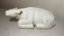 heavy antique hand carved marble stone water buffalo animal sculpture statue picture