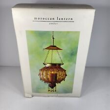 Pier 1 Large Moroccan Indoor/Outdoor Jeweled Hanging Candle Lantern Amber picture