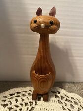 VTG HANDCRAFTED MCM WOODEN CAT TOOTHPICK HOLDER DANISH picture