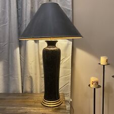 Vintage MCM Frederick Cooper Black And Gold Lamp picture