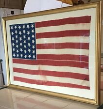 ANTIQUE 39 STAR FLAG  WITH PSEUDO BLOOD STRIPE AND UNIQUE STAR CONFIGURATION picture