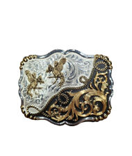 Montana Silversmiths Two Tone Fighting Roosters - Acc Buckle - 35410Yg-1009Lsm picture