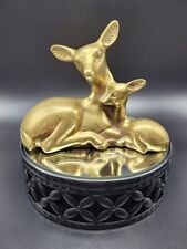 Vintage Brass Deer - Doe and Fawn picture