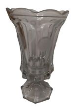 Vintage Fosteria Clear Liberty Coin Glass 1887 Vase - 10.0 Inches Tall picture