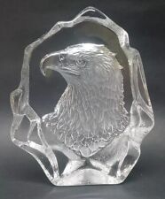 American Eagle Sculpture Art Glass Reverse Carved Paperweight. Unmarked, China picture