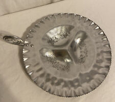 VTG Cromwell Hand Wrought Hammered Aluminum Metal Tray tidbit divided server picture