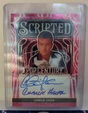 2024 Leaf Metal Pop Century Charlie Sheen Pink Diagonal Shimmer Scripted Auto /4 picture
