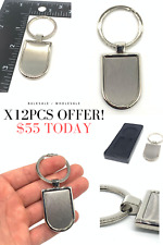Men keychain round Stainless steel engravable polished keyring keyfinder x12pcs picture