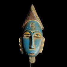 Baule Antique African Mask Tribal Face Mask Wood Carved Wall Hanging-9497 picture